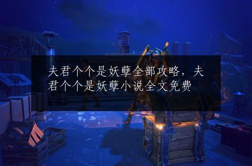 夫君个个是妖孽全部攻略，夫君个个是妖孽小说全文免费